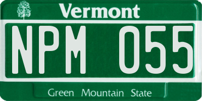 VT license plate NPM055