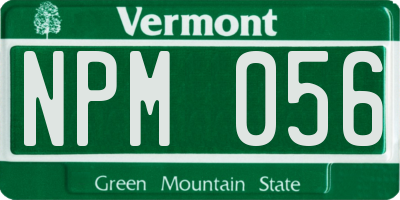 VT license plate NPM056