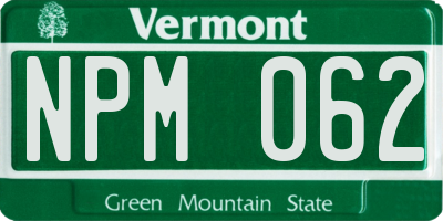 VT license plate NPM062