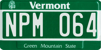 VT license plate NPM064