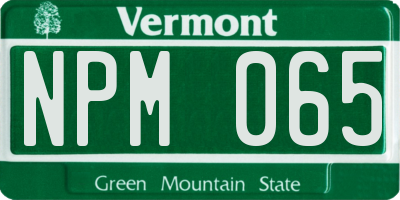 VT license plate NPM065