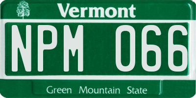 VT license plate NPM066