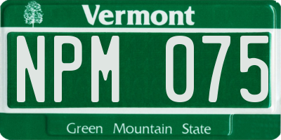VT license plate NPM075