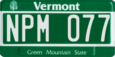 VT license plate NPM077