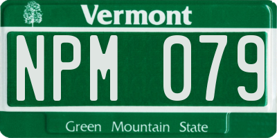 VT license plate NPM079