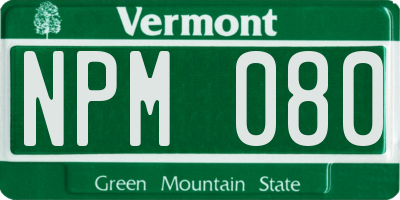 VT license plate NPM080