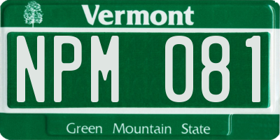 VT license plate NPM081