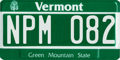 VT license plate NPM082