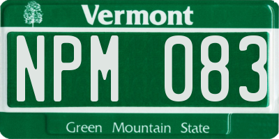 VT license plate NPM083