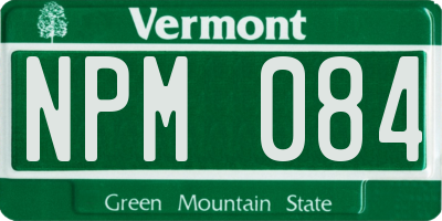 VT license plate NPM084