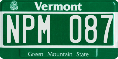 VT license plate NPM087