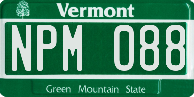 VT license plate NPM088