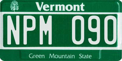 VT license plate NPM090
