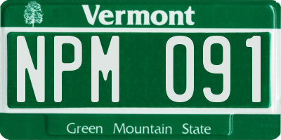 VT license plate NPM091