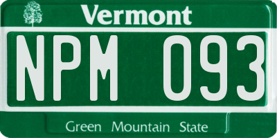 VT license plate NPM093
