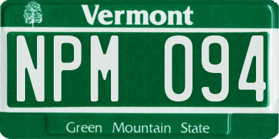 VT license plate NPM094