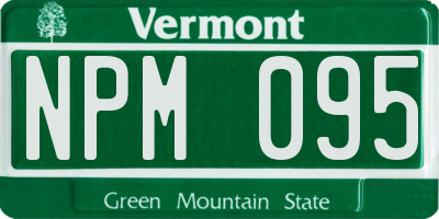 VT license plate NPM095