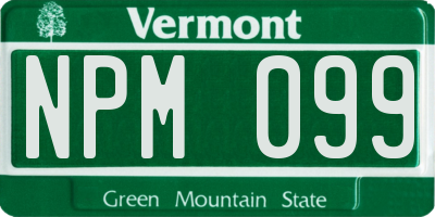 VT license plate NPM099