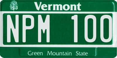 VT license plate NPM100