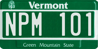 VT license plate NPM101