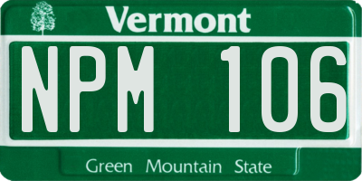 VT license plate NPM106
