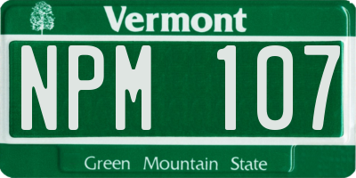 VT license plate NPM107