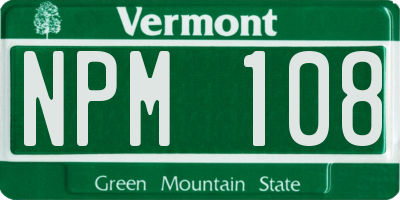 VT license plate NPM108