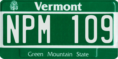VT license plate NPM109