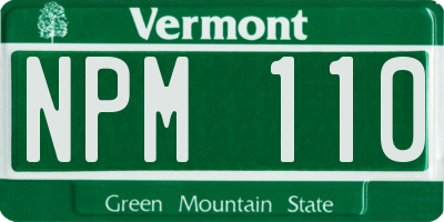 VT license plate NPM110