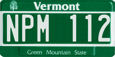VT license plate NPM112