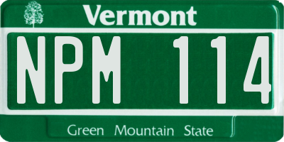 VT license plate NPM114