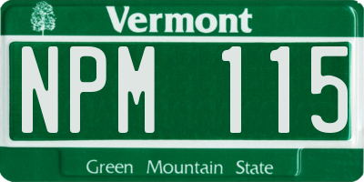 VT license plate NPM115