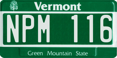 VT license plate NPM116