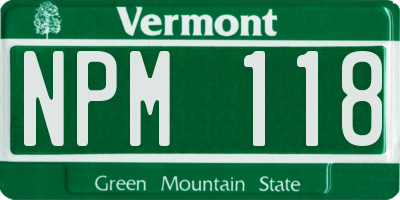 VT license plate NPM118