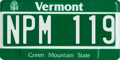 VT license plate NPM119