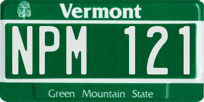 VT license plate NPM121