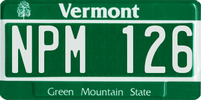VT license plate NPM126