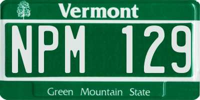 VT license plate NPM129