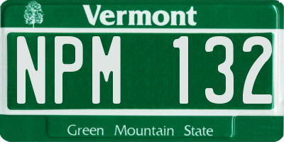 VT license plate NPM132