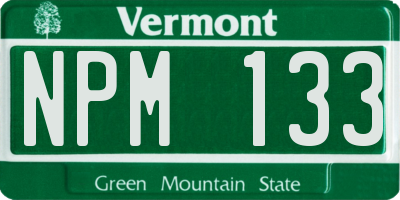VT license plate NPM133