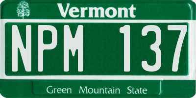 VT license plate NPM137