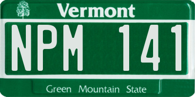 VT license plate NPM141