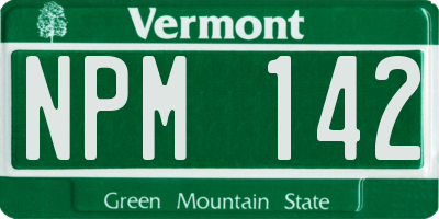 VT license plate NPM142