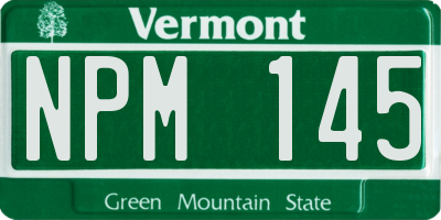 VT license plate NPM145