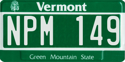 VT license plate NPM149