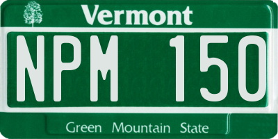 VT license plate NPM150