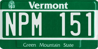 VT license plate NPM151