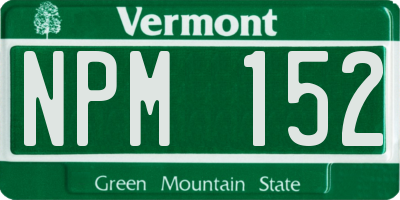 VT license plate NPM152