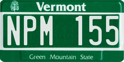 VT license plate NPM155