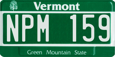 VT license plate NPM159